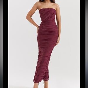 House of CB Burgundy Evening Gown